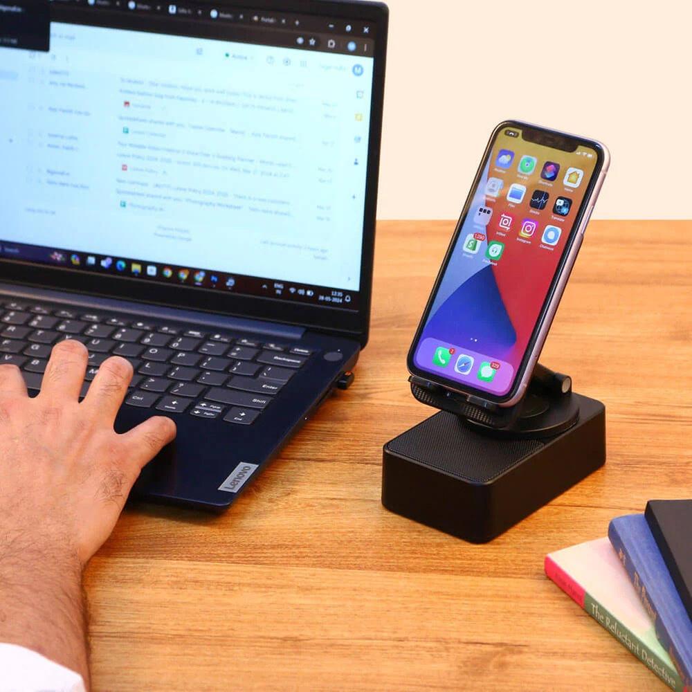 3 In 1 Mobile Phone Bracket Bluetooth Speaker Power Bank Rotating Foldable Lazy Desktop Holder Stand For Cell Phone Tablets IPad - Image 3