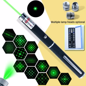 10 Mile 532nm Adjustable Focus Green Laser Pointer Beam Light Pen + Star Cap 5mw