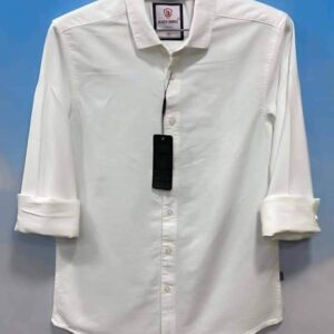Men's Long Sleeve Solid Shirt white